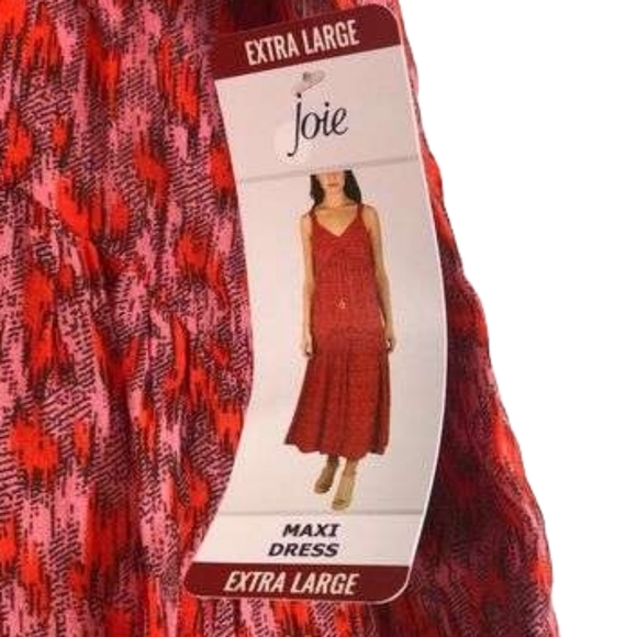 NWT Joie Maxi red pink Dress sz XL - Picture 1 of 3
